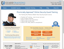 Tablet Screenshot of guardtraining.ca